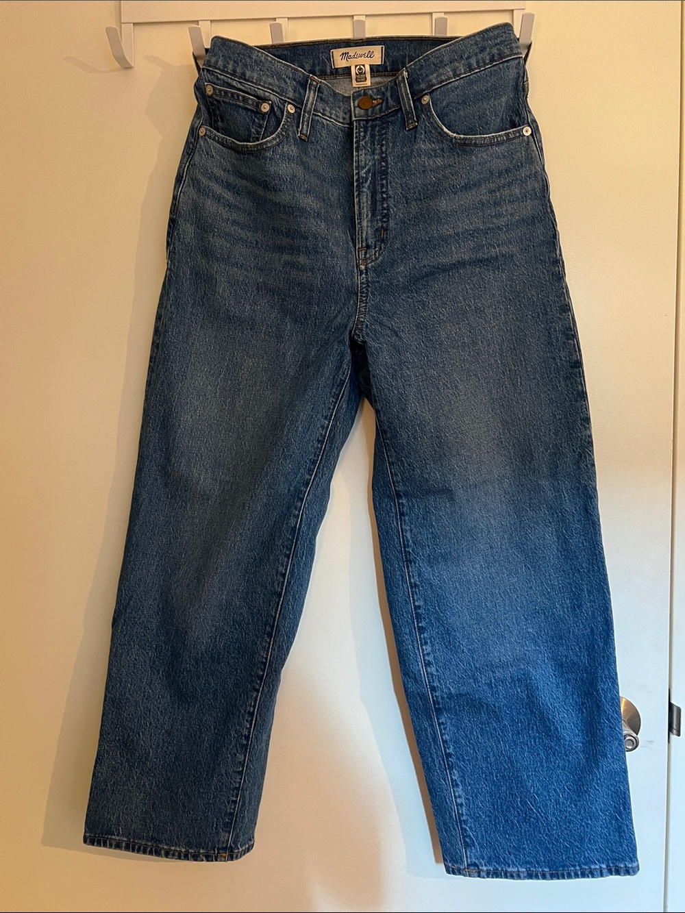 Madewell Straight Leg Jeans in Dark Blue